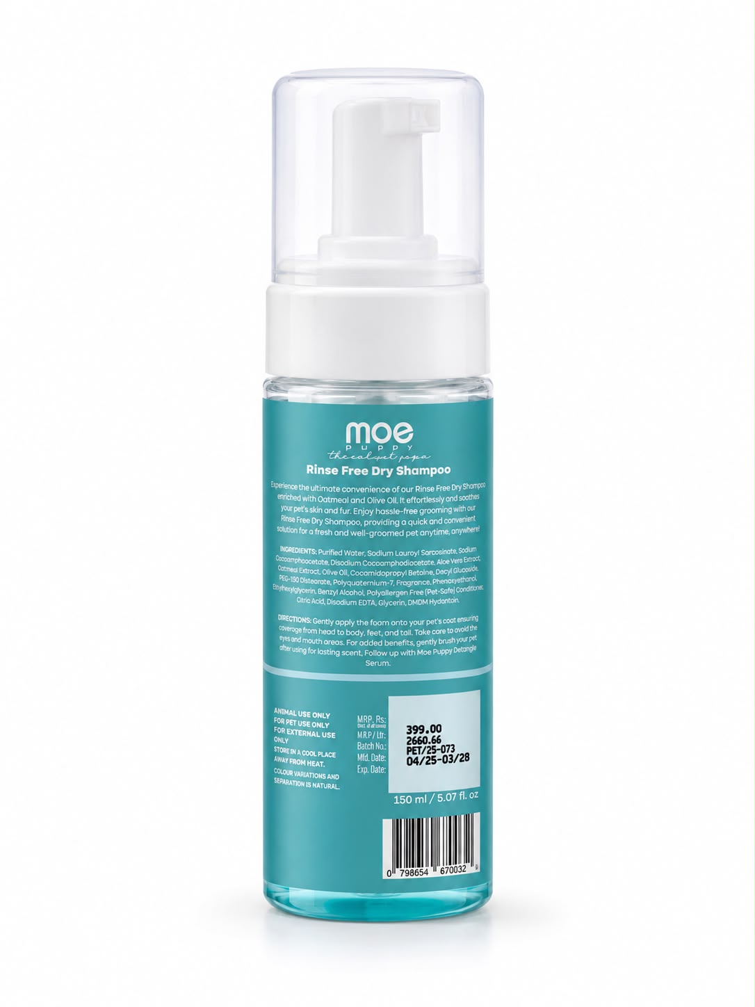Moe Puppy Rinse Free Dry Shampoo (150ml)
