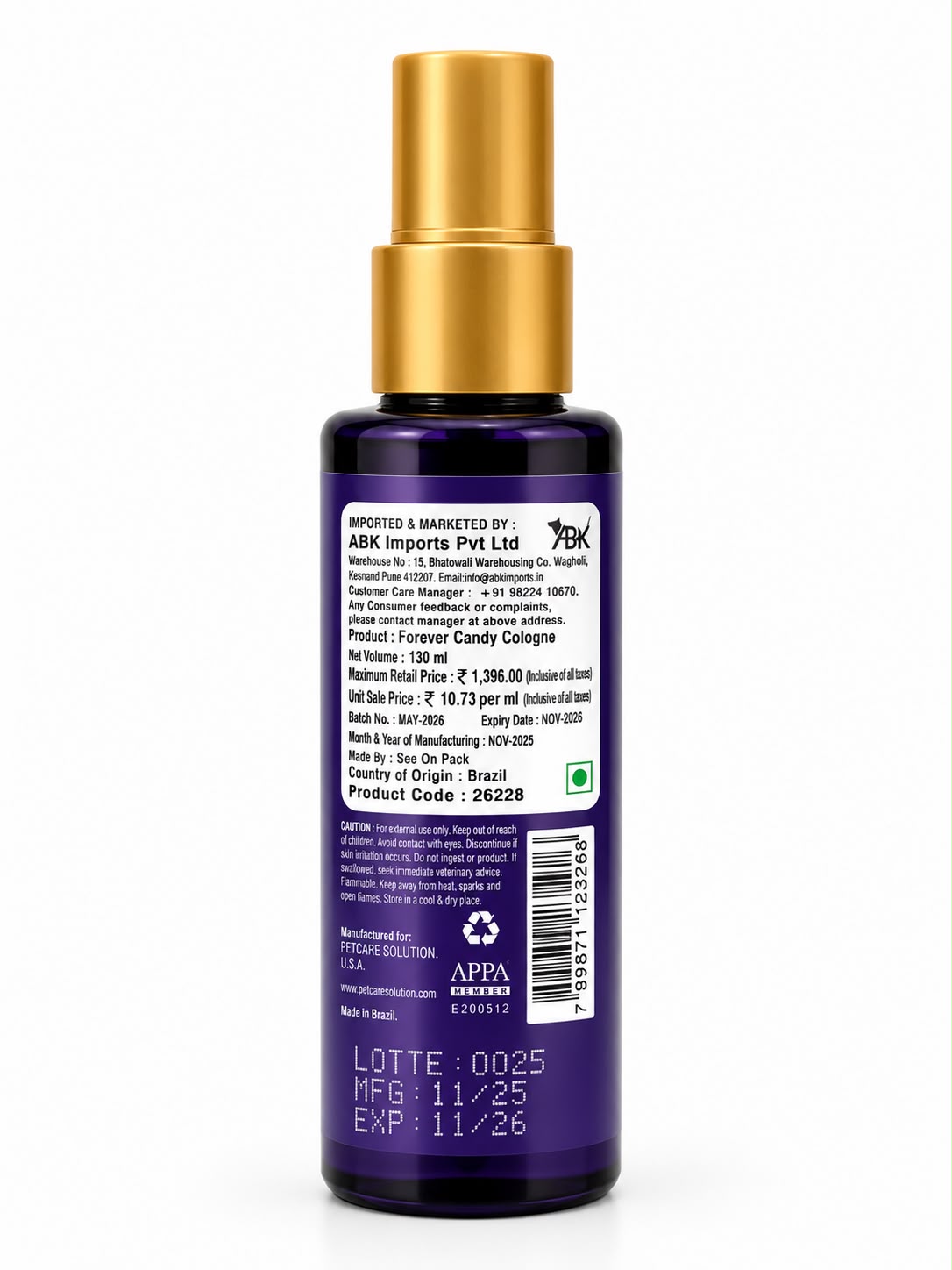 Hydra Groomers Forever VIP Cologne for Pets (130ml)