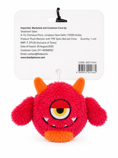 BASIL Monster Squeaky Ball Dog Toy